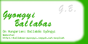 gyongyi ballabas business card